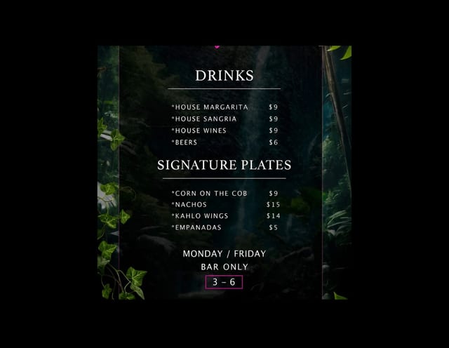 Happy Hour (Bar Only)